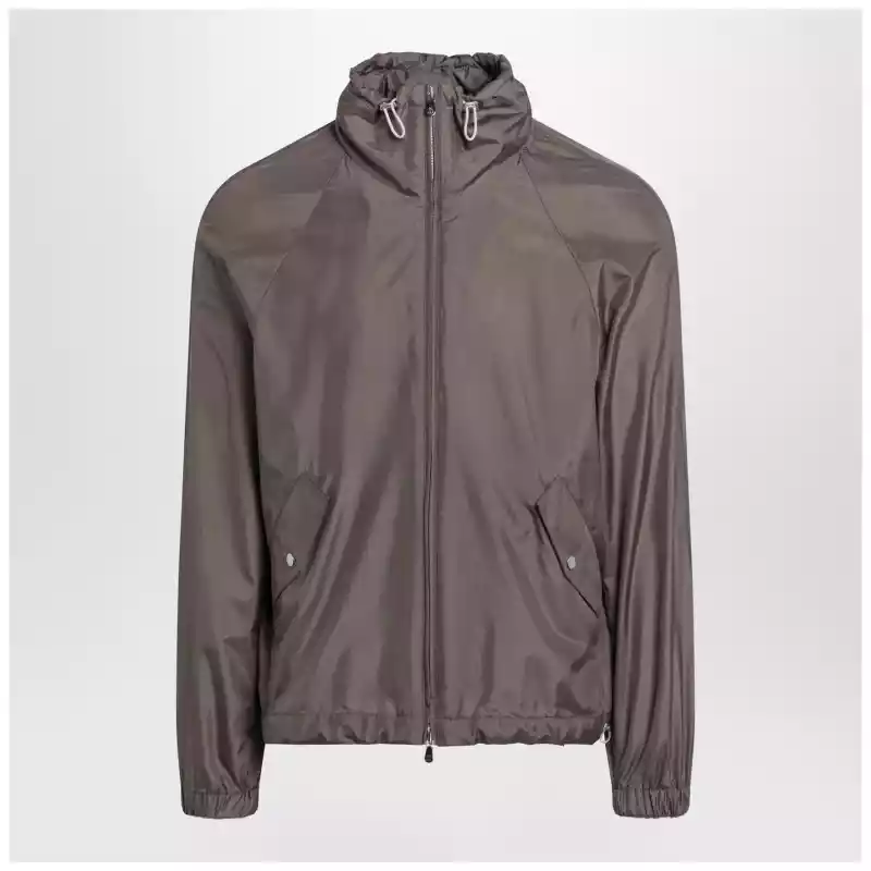 Brunello Cucinelli Taupe silk-blend jacket