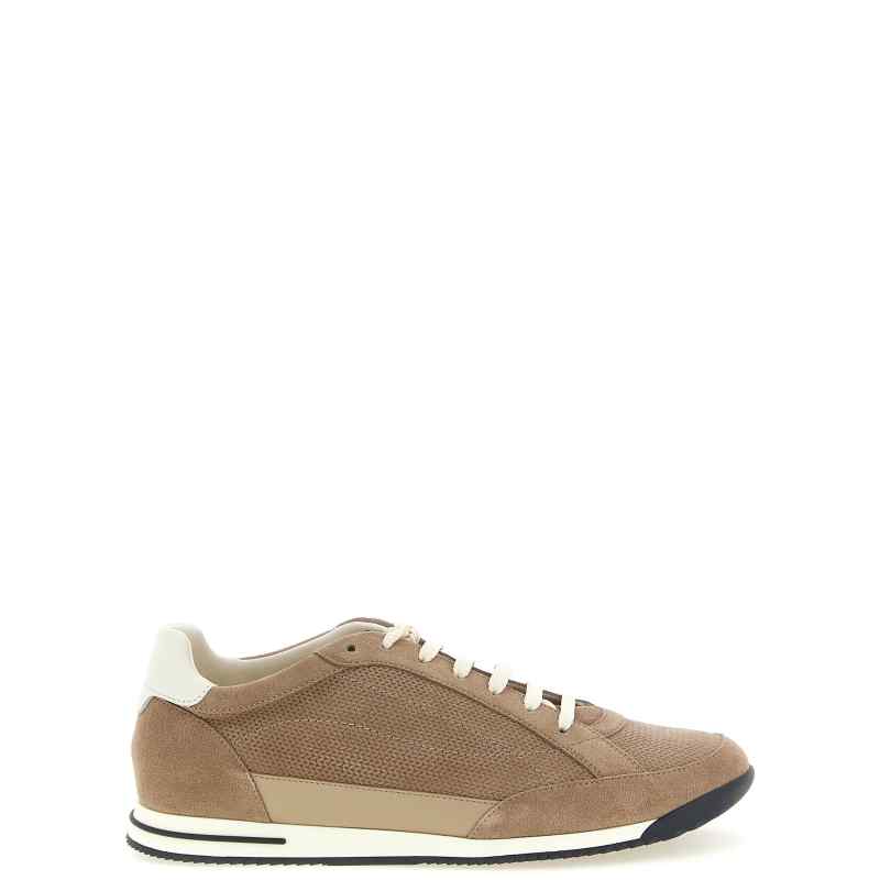 Brunello Cucinelli Knit-effect Suede Sneakers