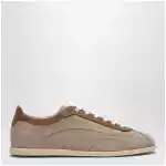 Brunello Cucinelli Beige low-top suede lace-up sneakers