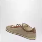 Brunello Cucinelli Beige low-top suede lace-up sneakers