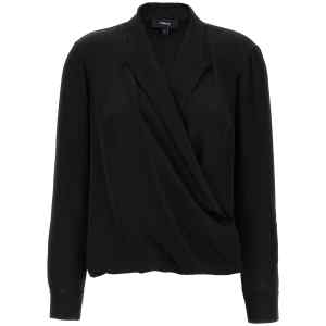 Theory Pk Label Wrap Blouse