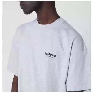 Represent Grey cotton T-shirt with logo