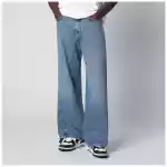 Off White Off-White™ Wide-leg light blue jeans with logo