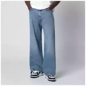 Off White Off-Whiteâ„¢ Wide-leg light blue jeans with logo