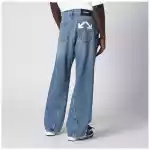 Off White Off-White™ Wide-leg light blue jeans with logo