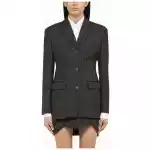 Off White Off-White™ Grey single-breasted pinstripe jacket in wool blend