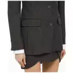 Off White Off-White™ Grey single-breasted pinstripe jacket in wool blend
