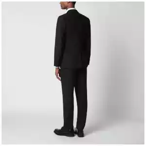Lardini Black single-breasted wool-blend suit