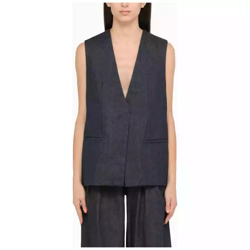 AMIRI Blue cotton waistcoat