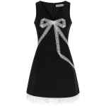 Self-Portrait Black Crêpe Bow Lace Mini Dress