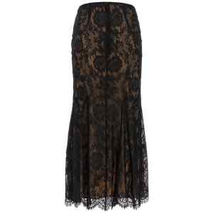 Self-Portrait Black Lace Midi Skirt