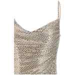 Self-Portrait Champagne Rhinestone Draped Mini Dress