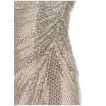 Self-Portrait Champagne Rhinestone Draped Mini Dress