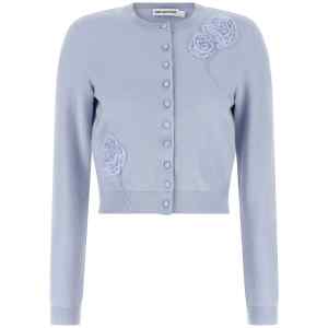 Self-Portrait Blue Flower Knit Cardigan