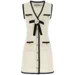 Self-Portrait White Pointelle Knit Mini Dress