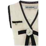 Self-Portrait White Pointelle Knit Mini Dress