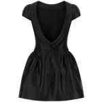 Self-Portrait Black Taffetà Collared Mini Dress