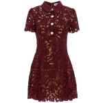 Self-Portrait Burgundy Lace Mini Dress