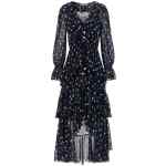 Self-Portrait Polka Dot Georgette Ruffle Maxi Dress