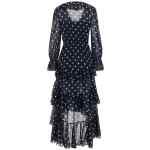 Self-Portrait Polka Dot Georgette Ruffle Maxi Dress
