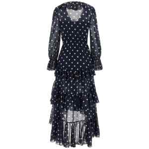 Self-Portrait Polka Dot Georgette Ruffle Maxi Dress
