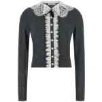 Self-Portrait Grey Lace Collar Knit Cardigan