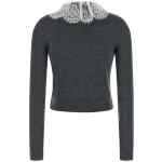 Self-Portrait Grey Lace Collar Knit Cardigan