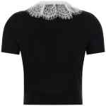 Self-Portrait Black Knit Lace Collar Top