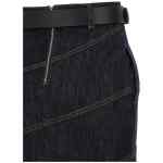 Self-Portrait Indigo Denim Belted Midi Skirt