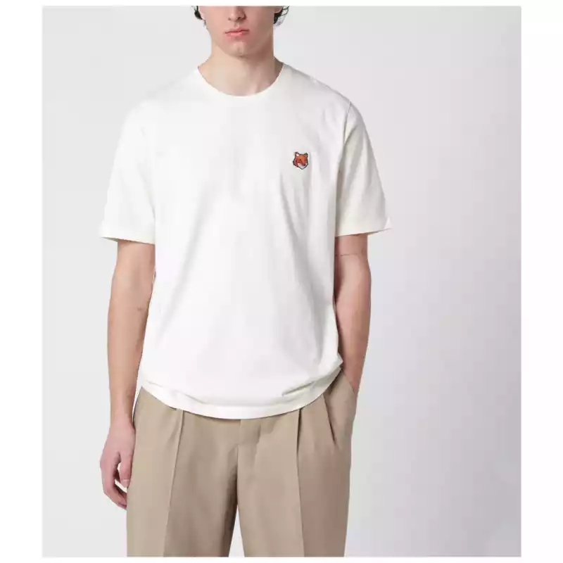 Maison Kitsuné Beige Fox Head Regular-Fit T-shirt