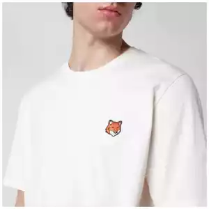 Maison Kitsuné Beige Fox Head Regular-Fit T-shirt