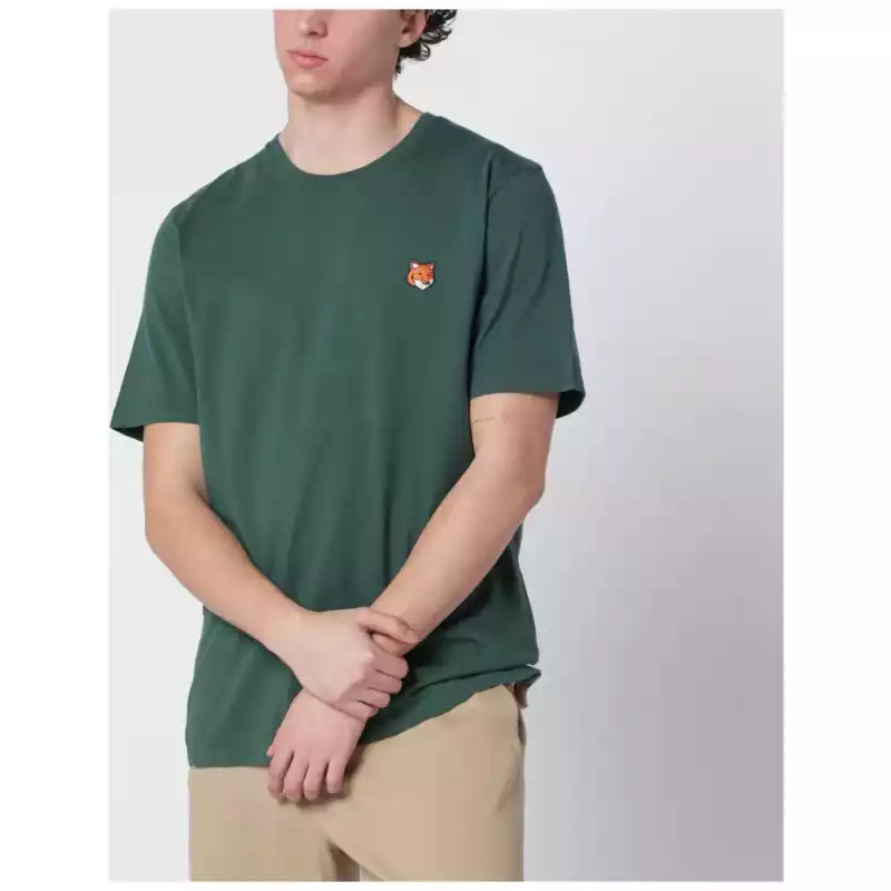 Maison Kitsuné Bottle green Fox Head Regular-Fit T-shirt