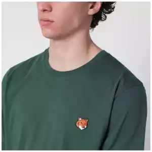 Maison Kitsuné Bottle green Fox Head Regular-Fit T-shirt