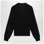 LEMAIRE Black asymmetric wool-blend cardigan