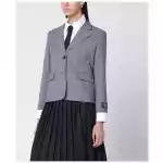 Maison Kitsuné Blue checked single-breasted blazer