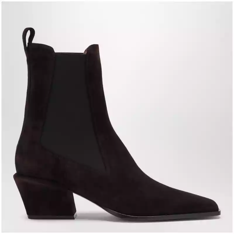Paris Texas Bettina suede boots in chocolate brown