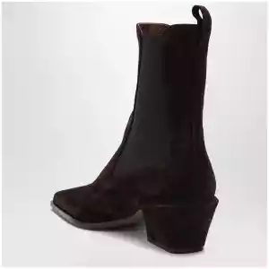 Paris Texas Bettina suede boots in chocolate brown