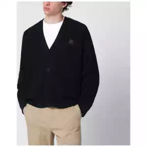Maison Kitsuné Navy blue Fox Head cotton cardigan