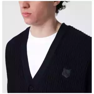 Maison Kitsuné Navy blue Fox Head cotton cardigan