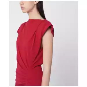 ISABEL MARANT Long cherry-coloured Nadela jersey dress