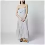 ISABEL MARANT Étoile Light blue Paule long cotton dress with lace