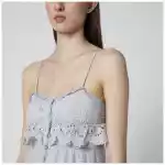 ISABEL MARANT Étoile Light blue Paule long cotton dress with lace