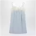Maison Margiela Taped slip dress in cupro light blue
