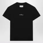Maison Margiela Black T-shirt with distorted logo