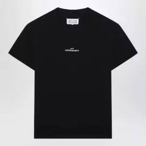 Maison Margiela Black T-shirt with distorted logo