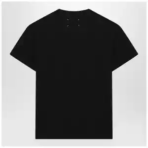 Maison Margiela Black T-shirt with distorted logo