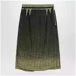 Maison Margiela Virgin wool midi skirt with faded check pattern