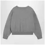 MM6 Maison Margiela Felpa con zip e coulisse in cotone grigia