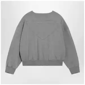 MM6 Maison Margiela Felpa con zip e coulisse in cotone grigia