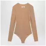 MM6 Maison Margiela Skin-tone bodysuit in lycra jersey